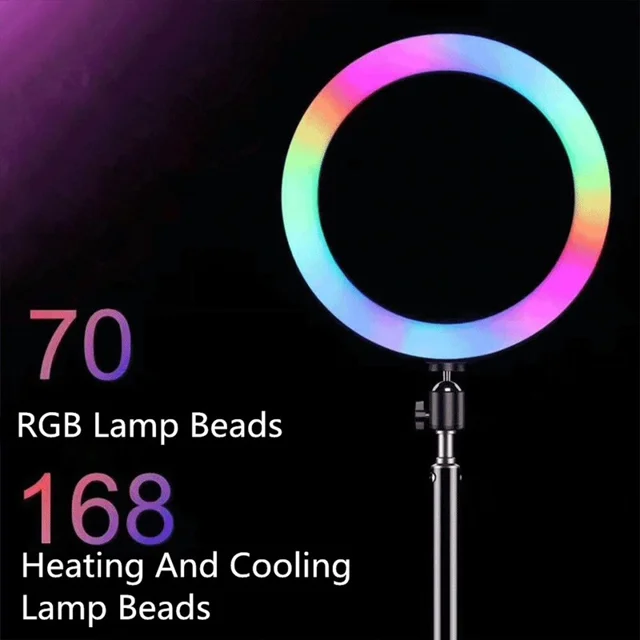 رینگ لایت مدل MJ26-RGB به همراه پایه 101577017