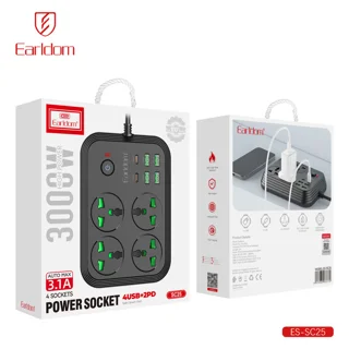 چندراهی برق ارلدام مدل POWER SOCKET SC25 101543216