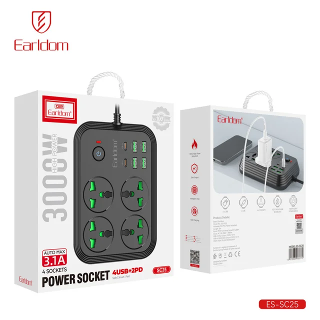 چندراهی برق ارلدام مدل POWER SOCKET SC25 101543216
