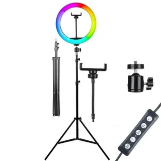 رینگ لایت مدل MJ26-RGB به همراه پایه 101577019