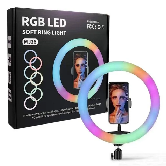 رینگ لایت مدل MJ26-RGB به همراه پایه 101577010