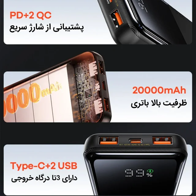 پاوربانک ریمکس مدل RPP-623 ظرفیت 20000 میلی آمپر ساعت 101714417