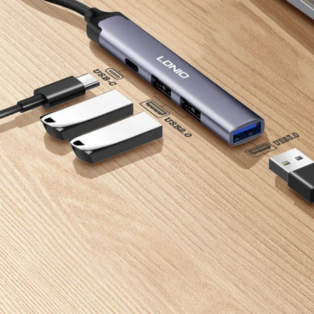 هاب 4 پورت USB-C الدینیو مدل DS-34C 101737622