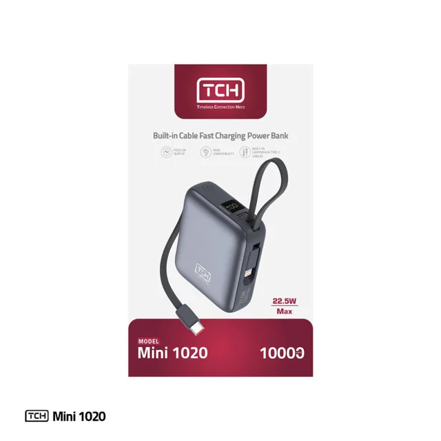 پاوربانک 22.5 وات تی سی اچ مدل Mini 1020 ظرفیت 10000 میلیآمپرساعت به همراه کابل تبدیل USB 101731642
