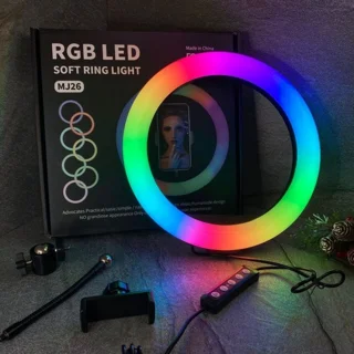 رینگ لایت مدل MJ26-RGB به همراه پایه 101577014
