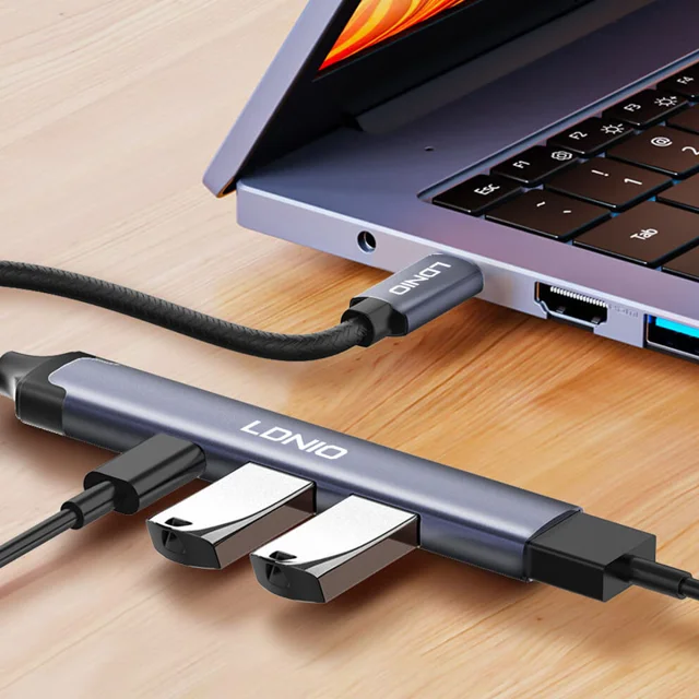هاب 4 پورت USB-C الدینیو مدل DS-34C 101737623