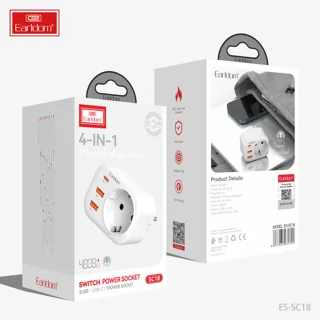 تبدیل دیواری و شارژر ارلدام مدل  4IN1 SC18 101711252