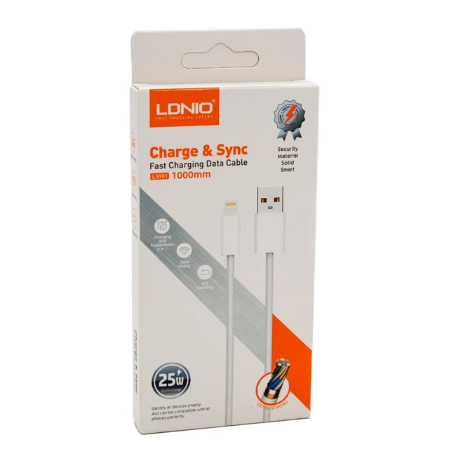 کابل تبدیل USB به لایتنینگ الدینو مدل LS901 طول 1 متر 101536831